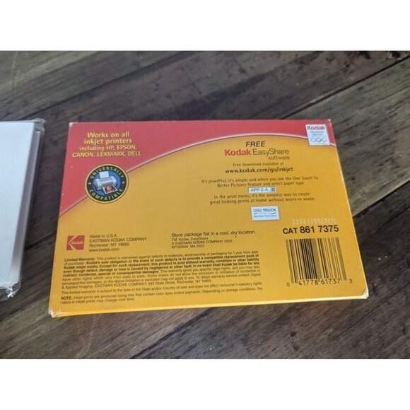 VTG 2002 Kodak Anytime Picture Paper for Inkjet Prints 2 PKS 100 Sheets 4x6” New - Picture 3 of 7